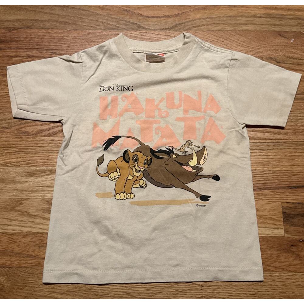 Vintage Disney The Lion King Size Kids 6x Shirt HAKUNA MATATA Simba Timon RARE